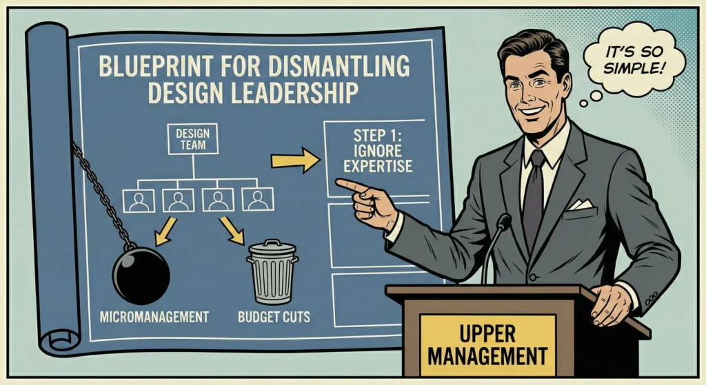 Blueprint for Dismantling Design Leadership: Upper Management Edition