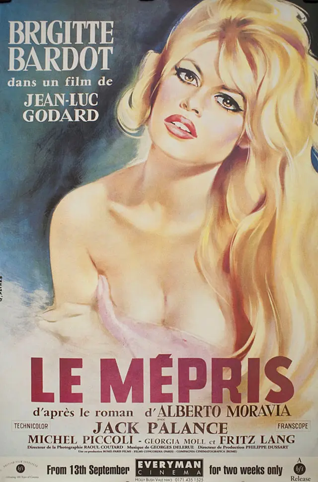 Contempt (Godard, 1963) – A visually stunning, cynical look at the compromises of the filmmaking industry itself.